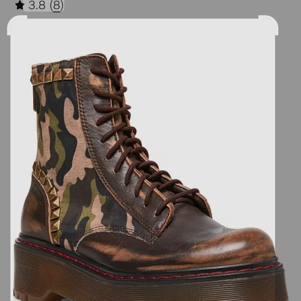 Steve Madden Brown Camo Studded Combat Boot